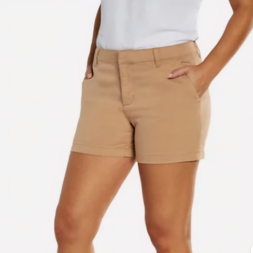 Banana Republic Stretch Cotton Blend Womens Tan Chino Shorts Size 6 Belt Loops - Picture 1 of 9